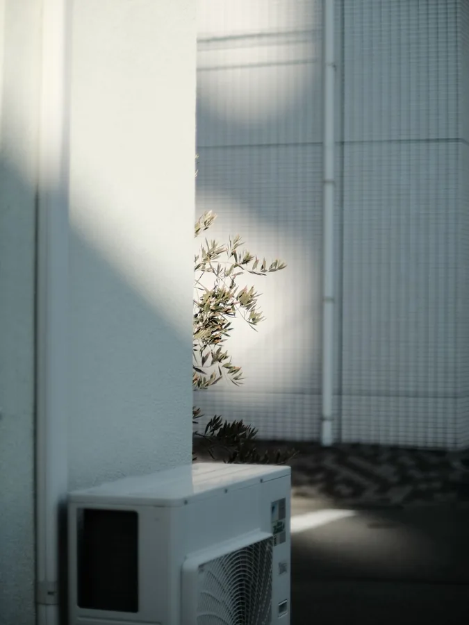 Daikin outdoor condenser representative of the Godrej split installation