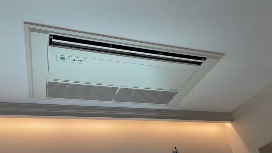 Ceiling cassette AC unit installed as part of the Regency Estate Clubhouse HVAC retrofit